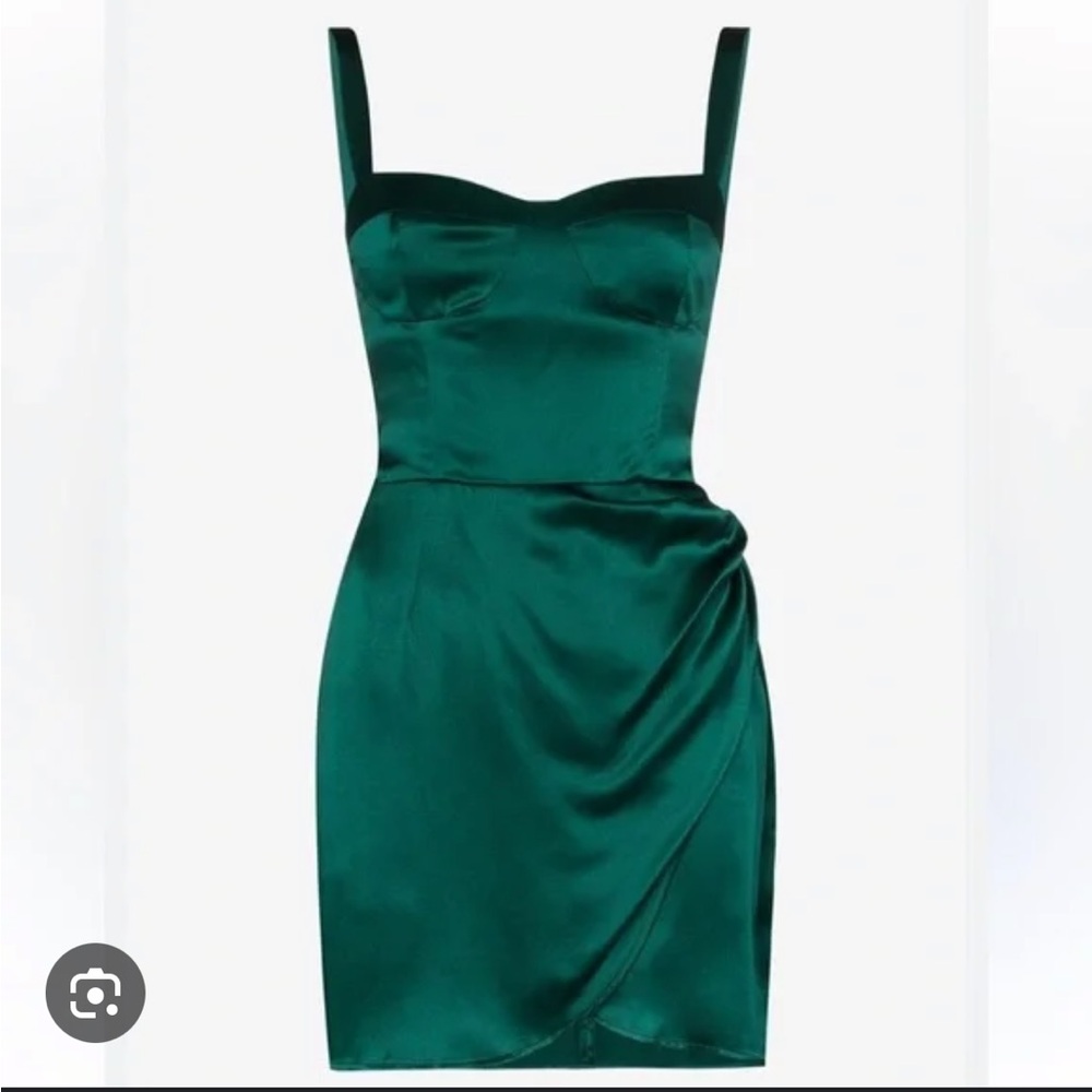 NWT Reformation Fonda Corset Silk Mini Dress Emerald Green